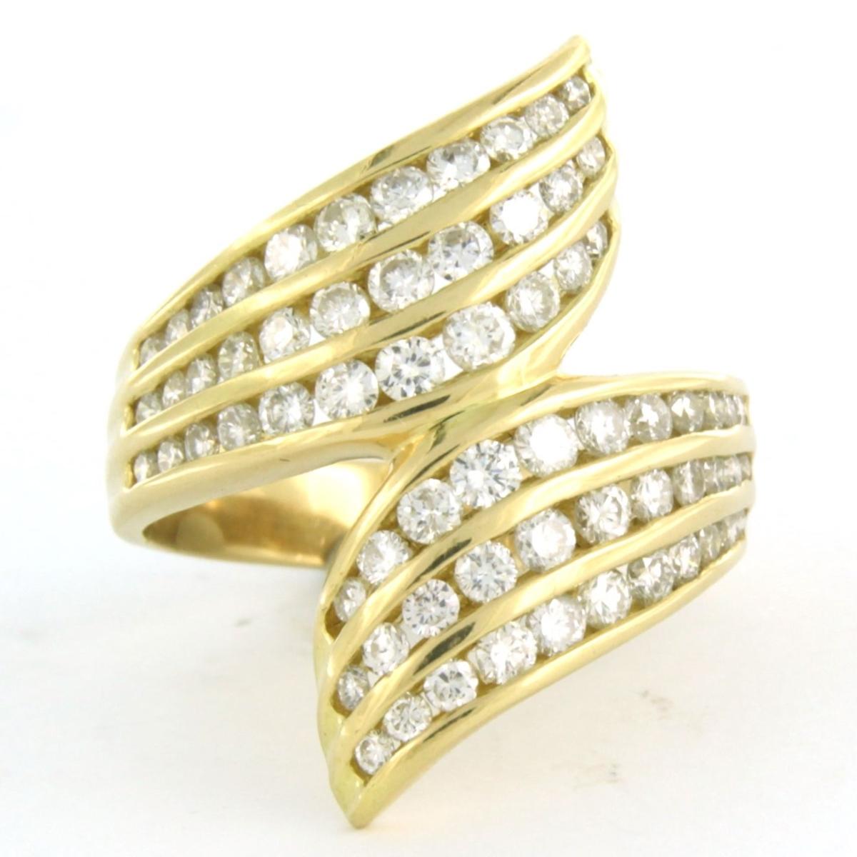Bague avec diamants taille brillant Up & Up 1.48ct Or jaune 18k en vente 1