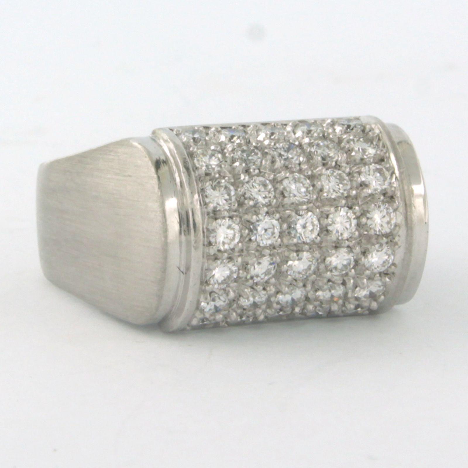 Moderno Ring with brilliant cut diamonds up to 1.50ct 14k white gold 13.7 grams in vendita
