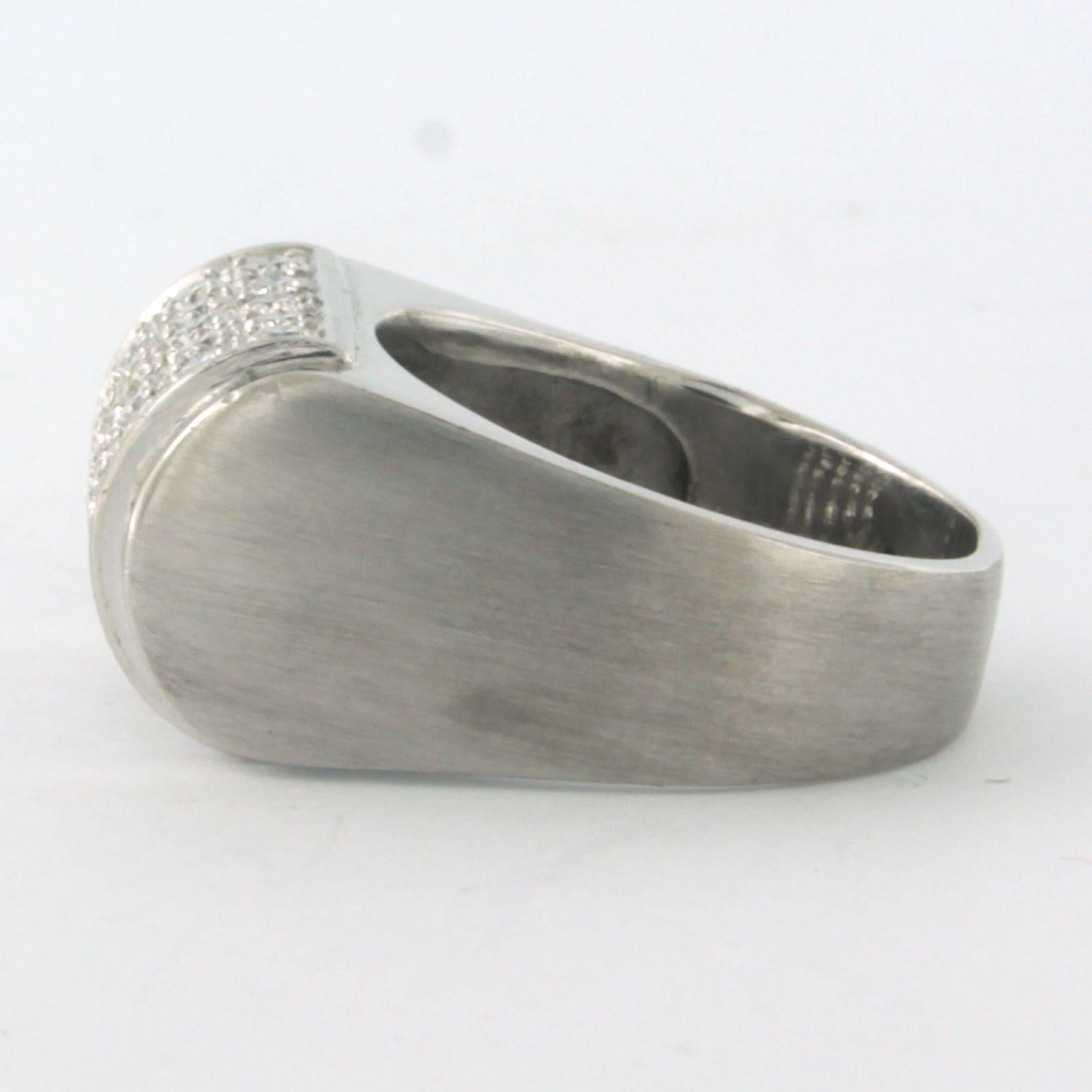 Ring with brilliant cut diamonds up to 1.50ct 14k white gold 13.7 grams In condizioni ottime in vendita a The Hague, ZH