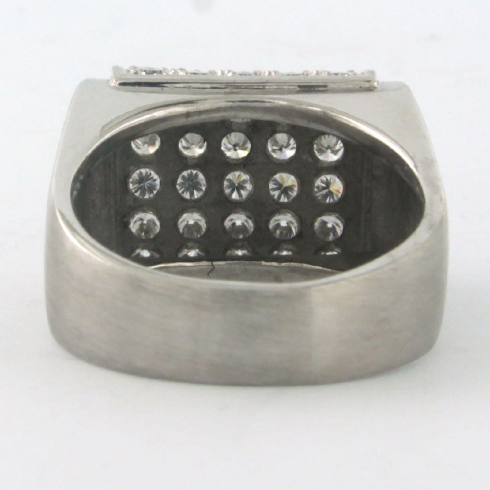 Donna Ring with brilliant cut diamonds up to 1.50ct 14k white gold 13.7 grams in vendita
