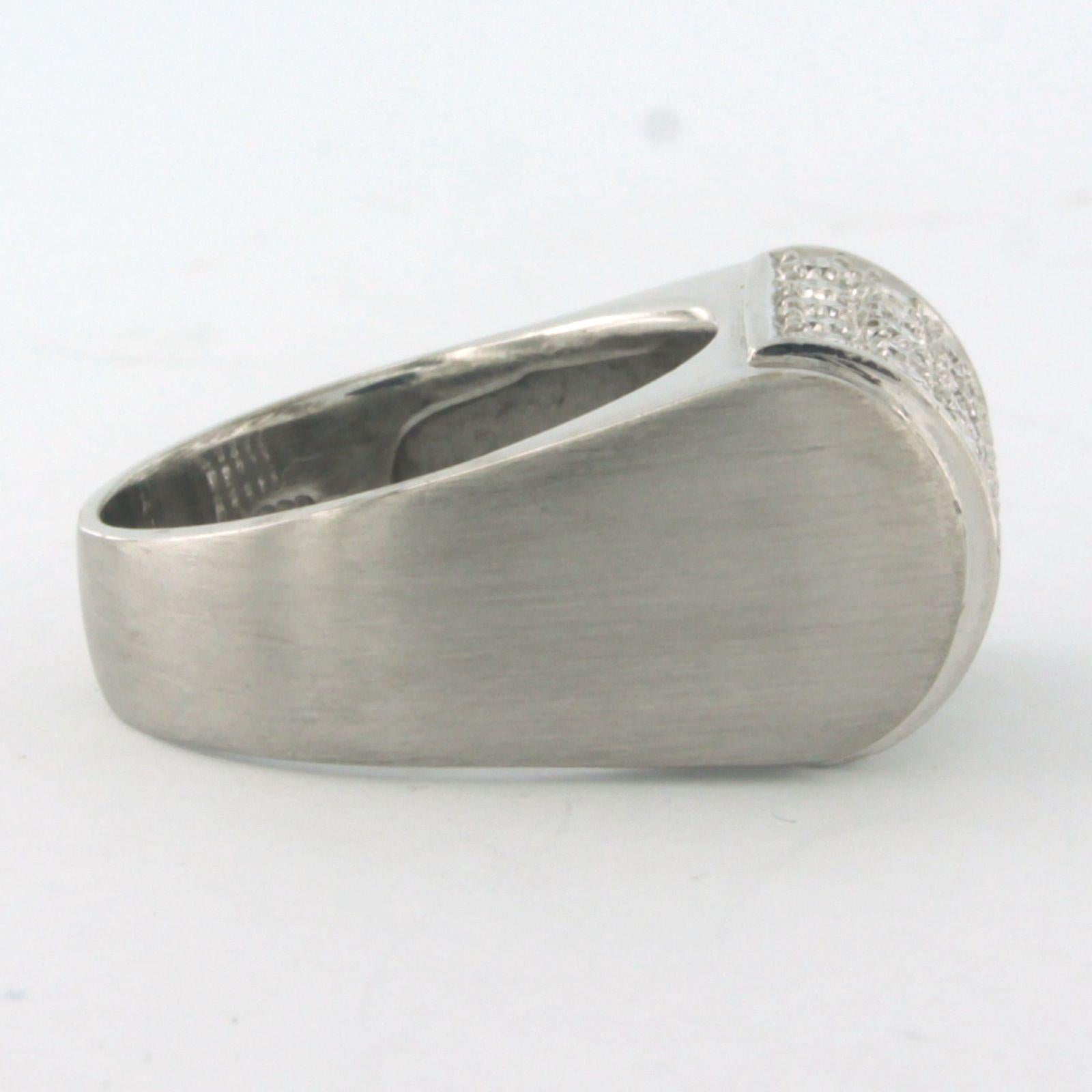 Ring with brilliant cut diamonds up to 1.50ct 14k white gold 13.7 grams in vendita 1