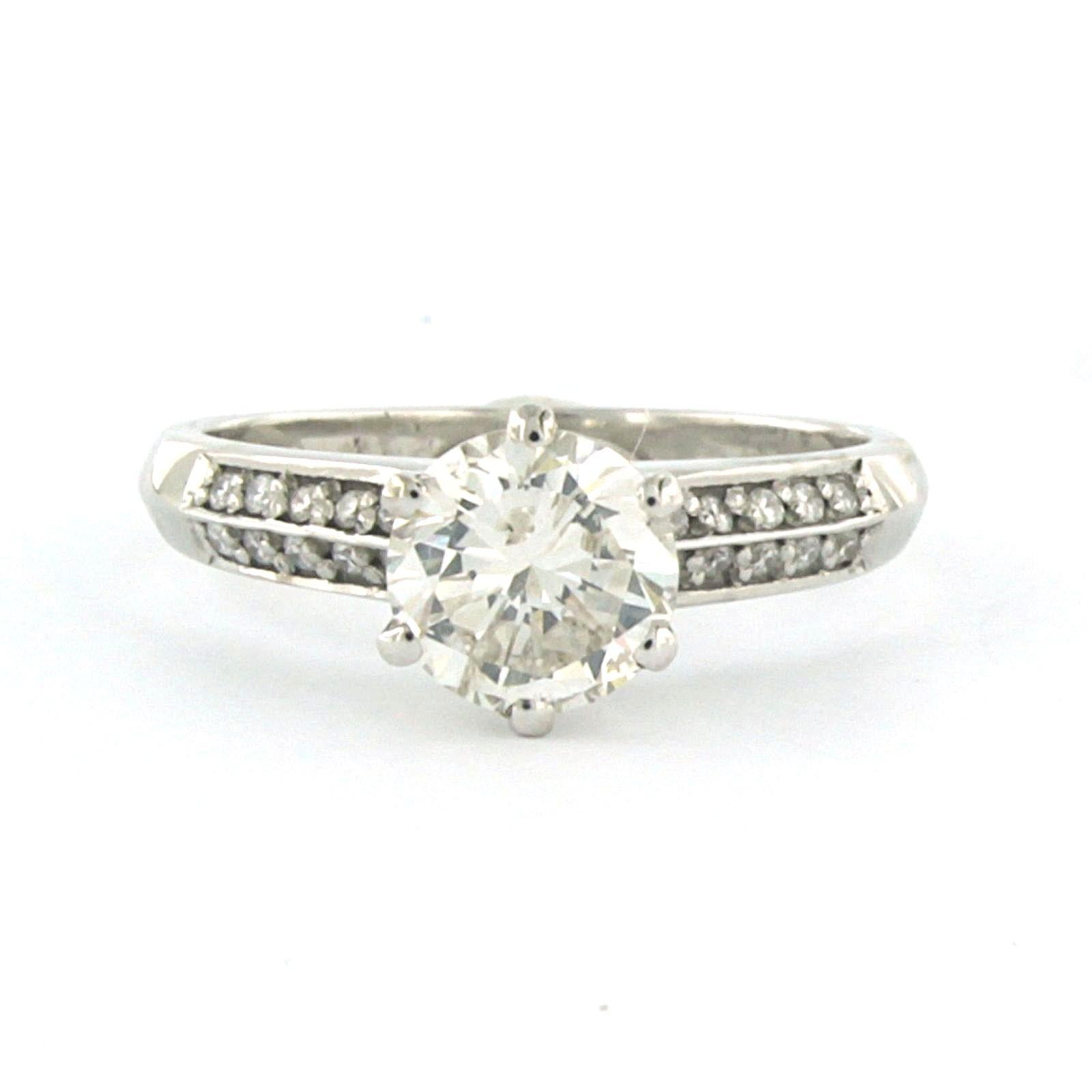 Bague avec diamants taille brillant jusqu'à 1,50ct - 3,9 grammes - or blanc 14k Pour femmes en vente