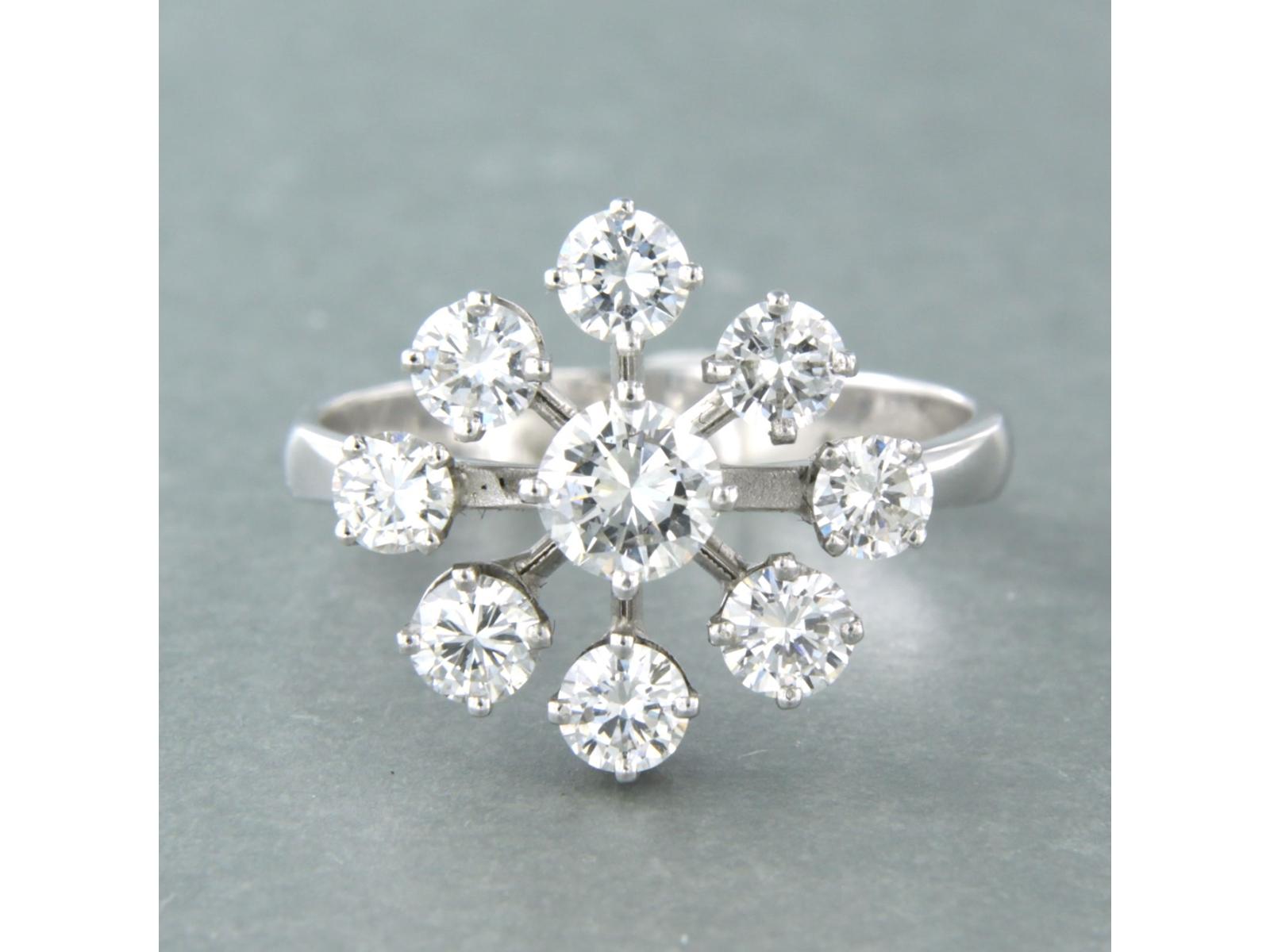 Moderne Bague avec diamants taille brillant jusqu'à 1,60ct - 4,1 grammes - or 18k en vente