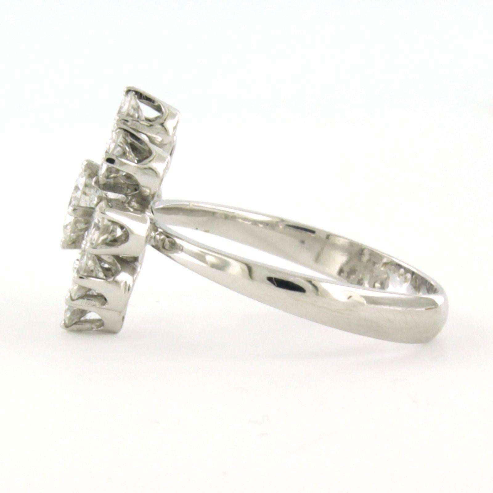 Bague avec diamants taille brillant jusqu'à 1,60ct - 4,1 grammes - or 18k Excellent état - En vente à The Hague, ZH