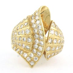 Ring with brilliant cut diamonds up to 1.80ct 18k gold 8.2 grams
