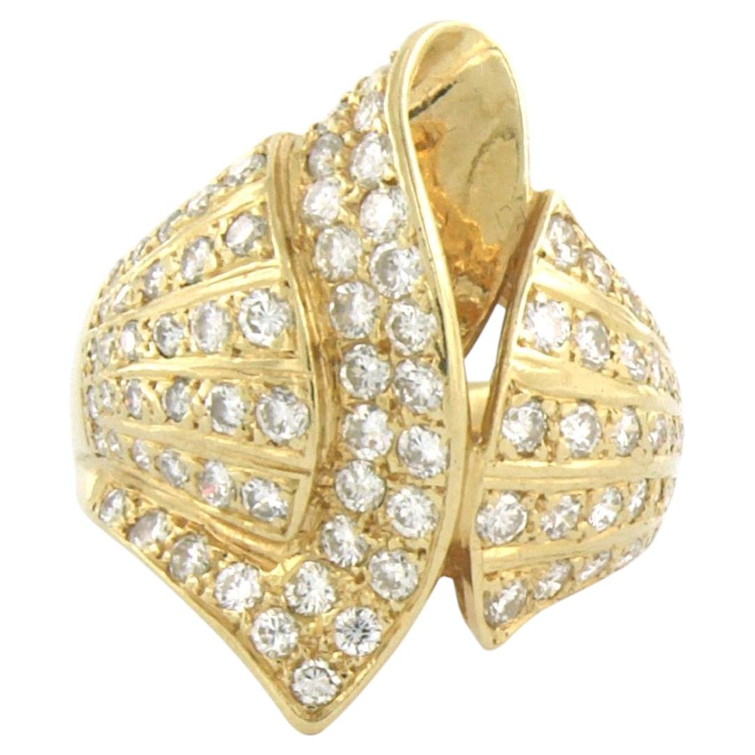 Ring with brilliant cut diamonds up to 1.80ct 18k gold 8.2 grams