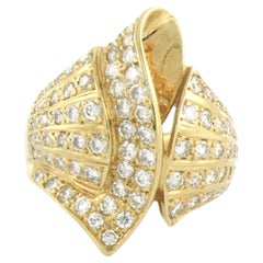 Ring with brilliant cut diamonds up to 1.80ct 18k gold 8.2 grams
