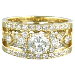 Ring with brilliant cut diamonds up to 1.81ct 18k yellow gold 7.6 grams