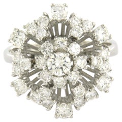 Ring with brilliant cut diamonds up to 1.84ct 14k gold 6.3 grams