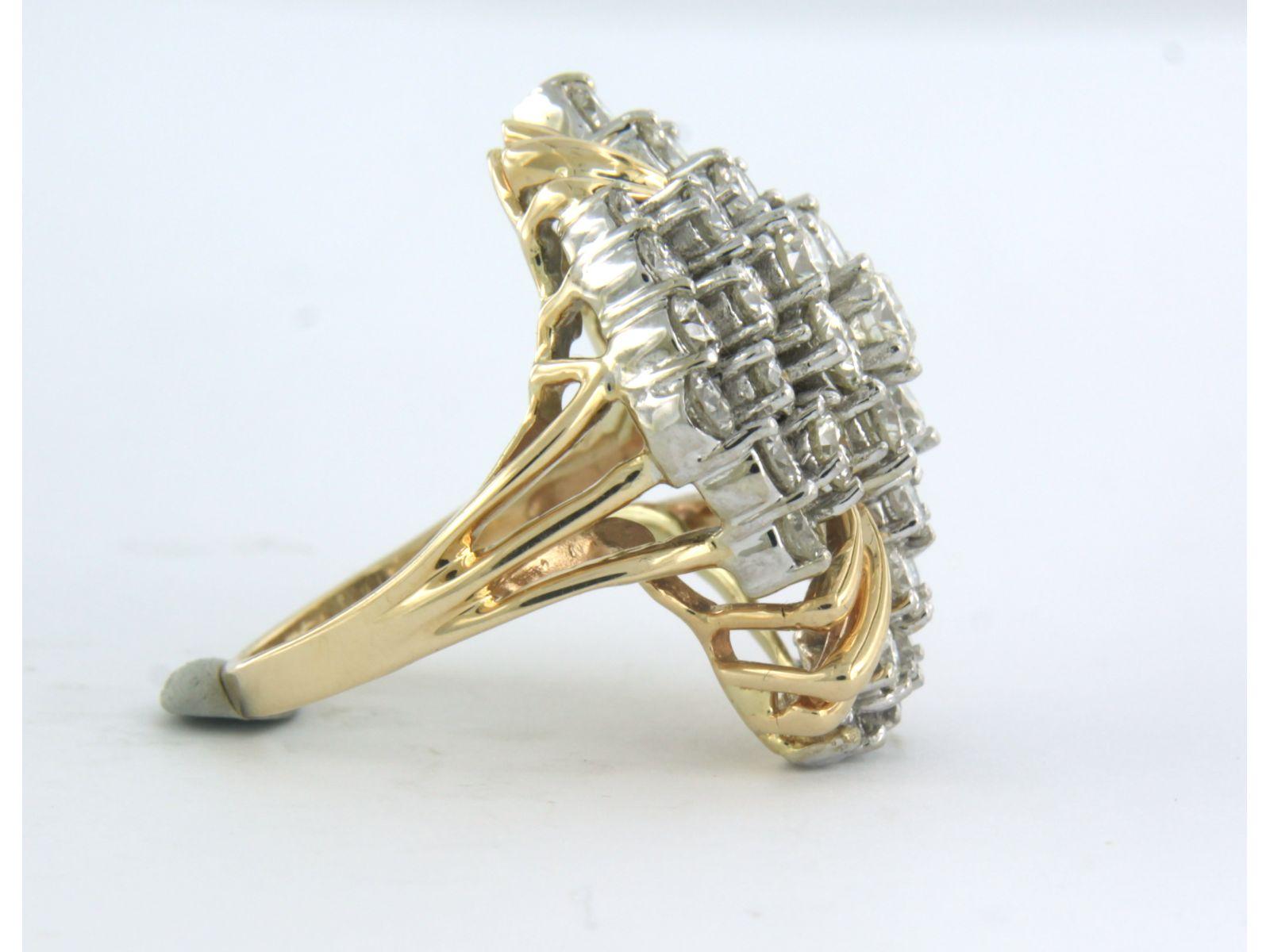 Taille brillant Bague avec diamants taille brillant jusqu'à 2,40ct Or 14k 11,7 grammes en vente