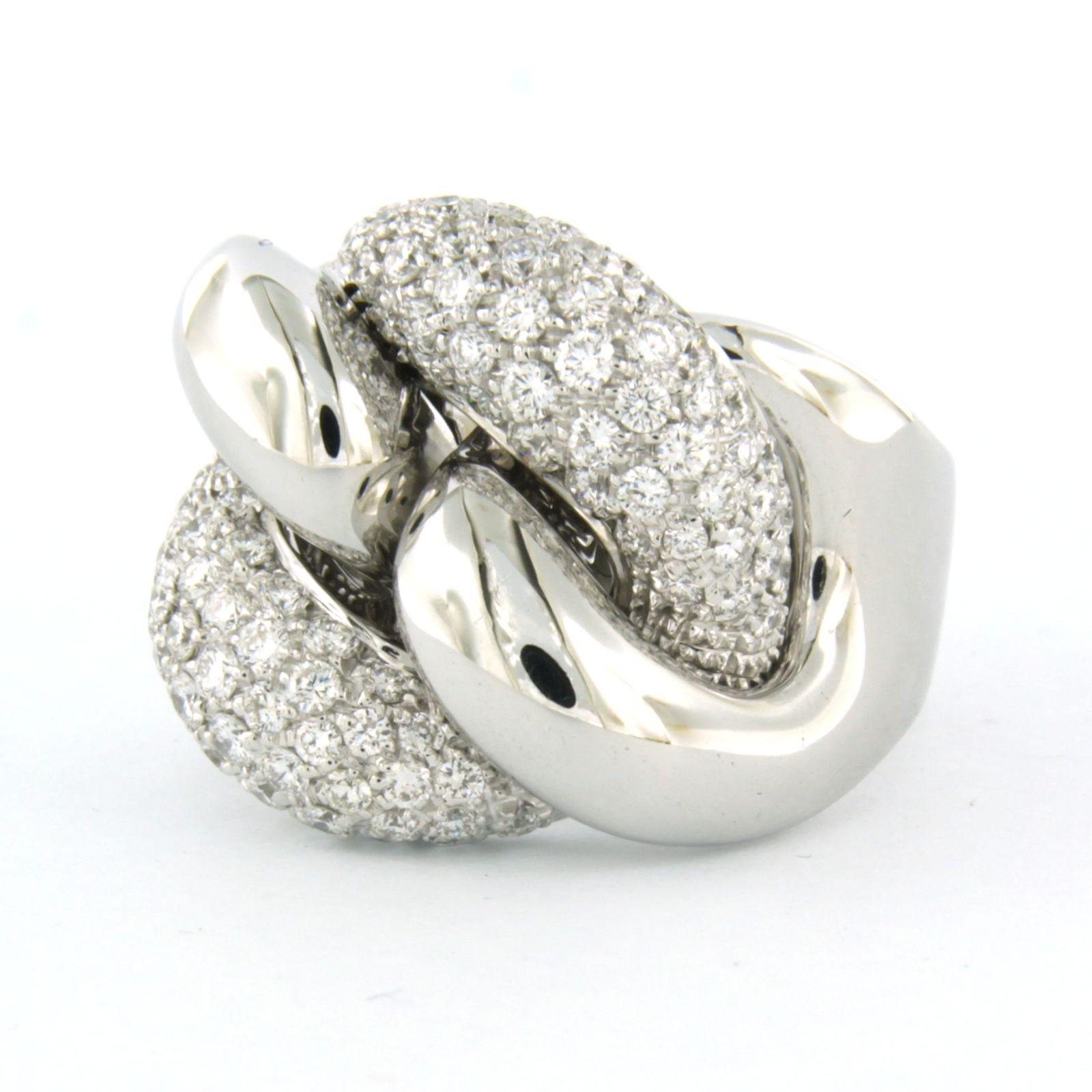 Ring mit Diamanten im Brillantschliff bis zu 2,50 Karat 18k Weißgold im Zustand „Hervorragend“ im Angebot in The Hague, ZH
