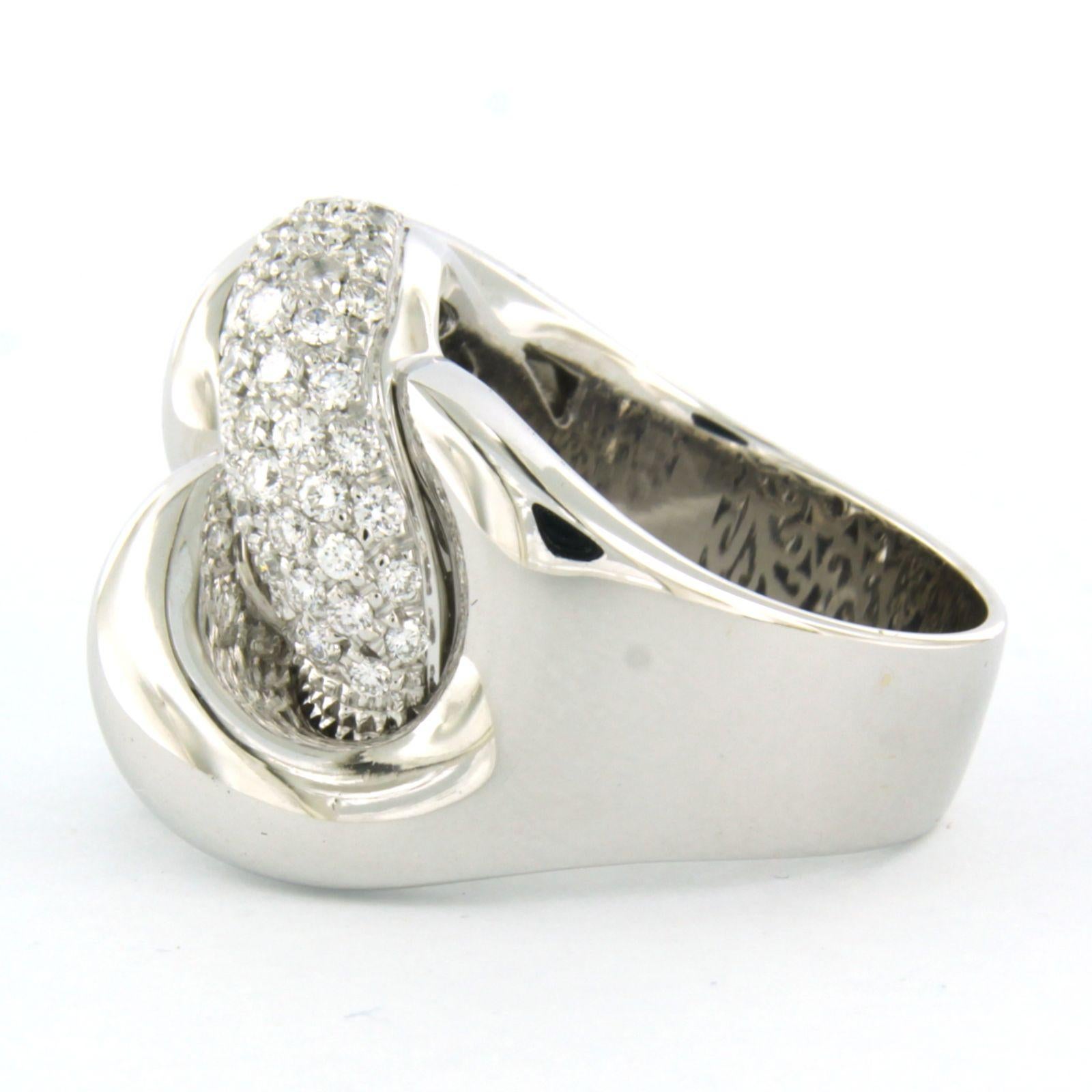 Ring mit Diamanten im Brillantschliff bis zu 2,50 Karat 18k Weißgold Damen im Angebot
