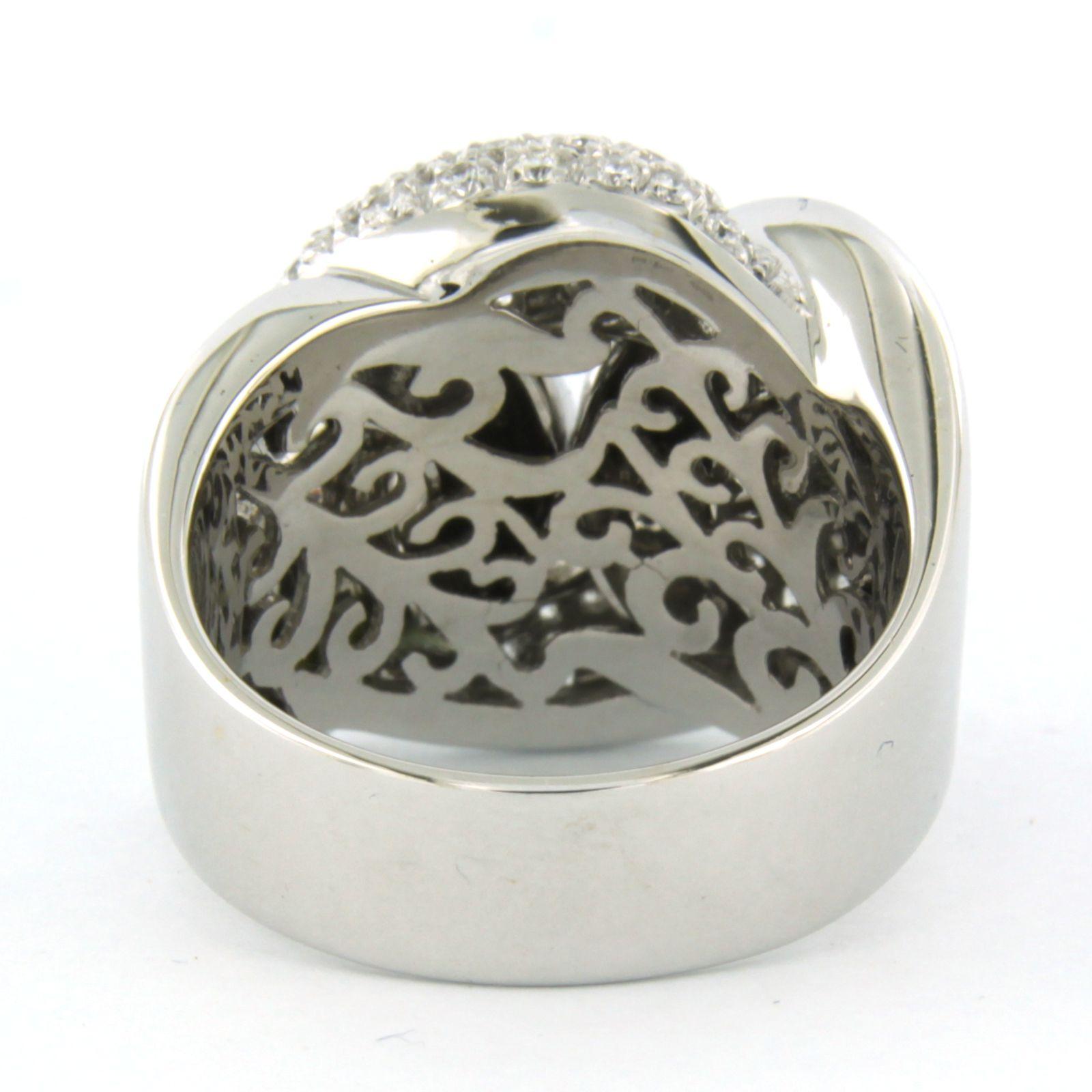 Ring mit Diamanten im Brillantschliff bis zu 2,50 Karat 18k Weißgold im Angebot 1