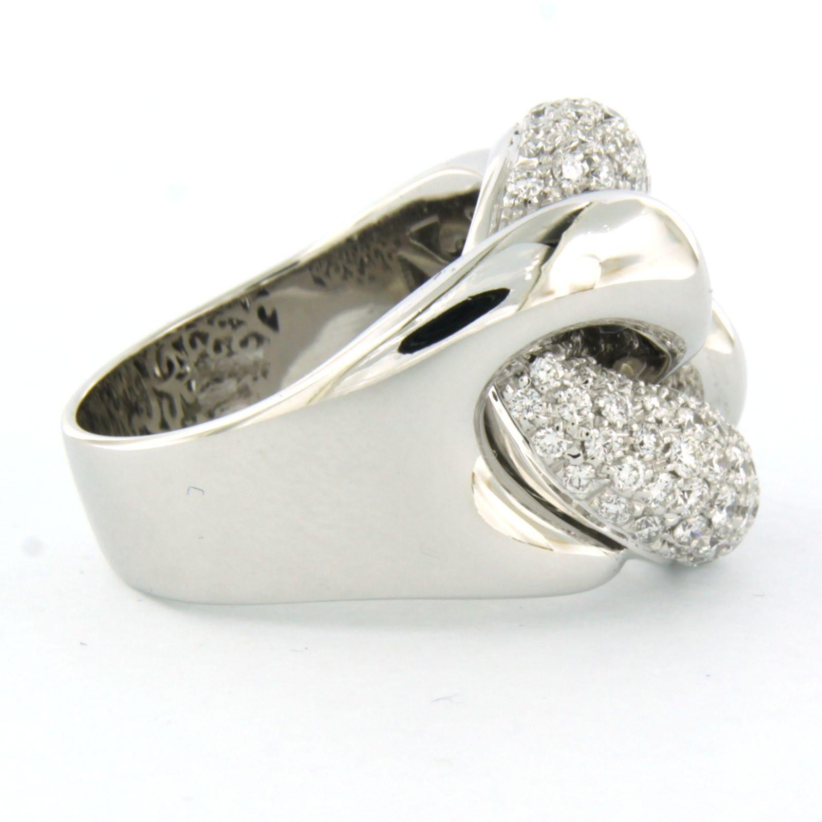 Ring mit Diamanten im Brillantschliff bis zu 2,50 Karat 18k Weißgold im Angebot 2