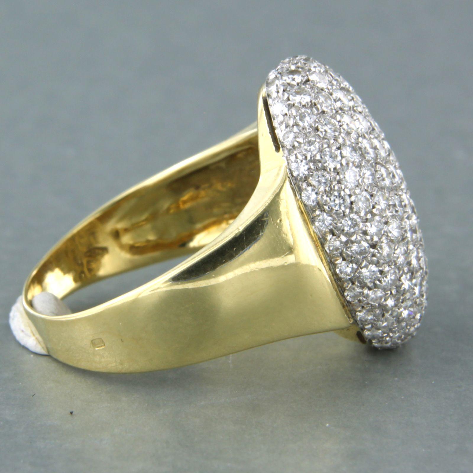 Modern Ring with brilliant cut diamonds up to 2.50ct 9.2 grams 18k bicolour gold For Sale