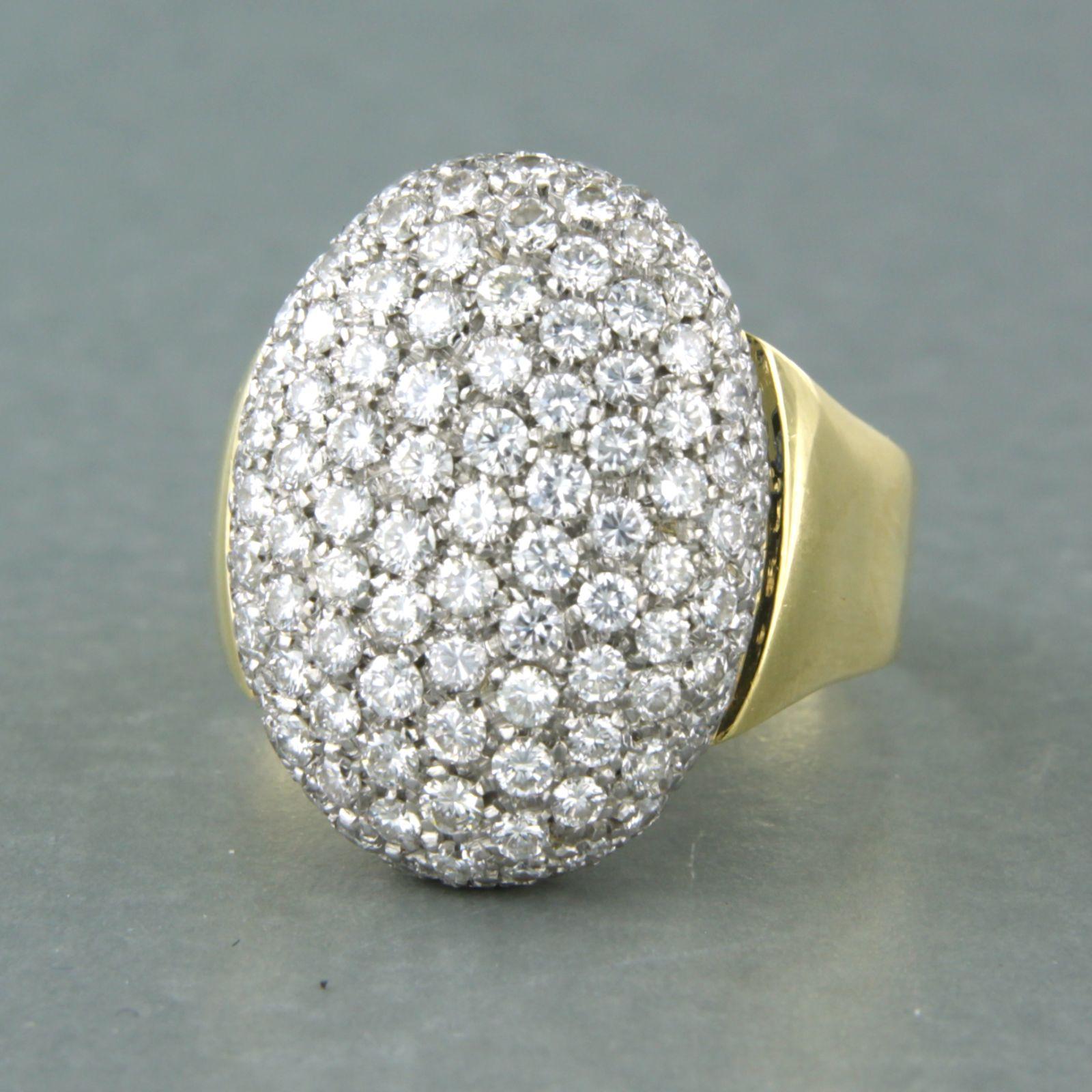 Ring with brilliant cut diamonds up to 2.50ct 9.2 grams 18k bicolour gold In Excellent Condition For Sale In The Hague, ZH