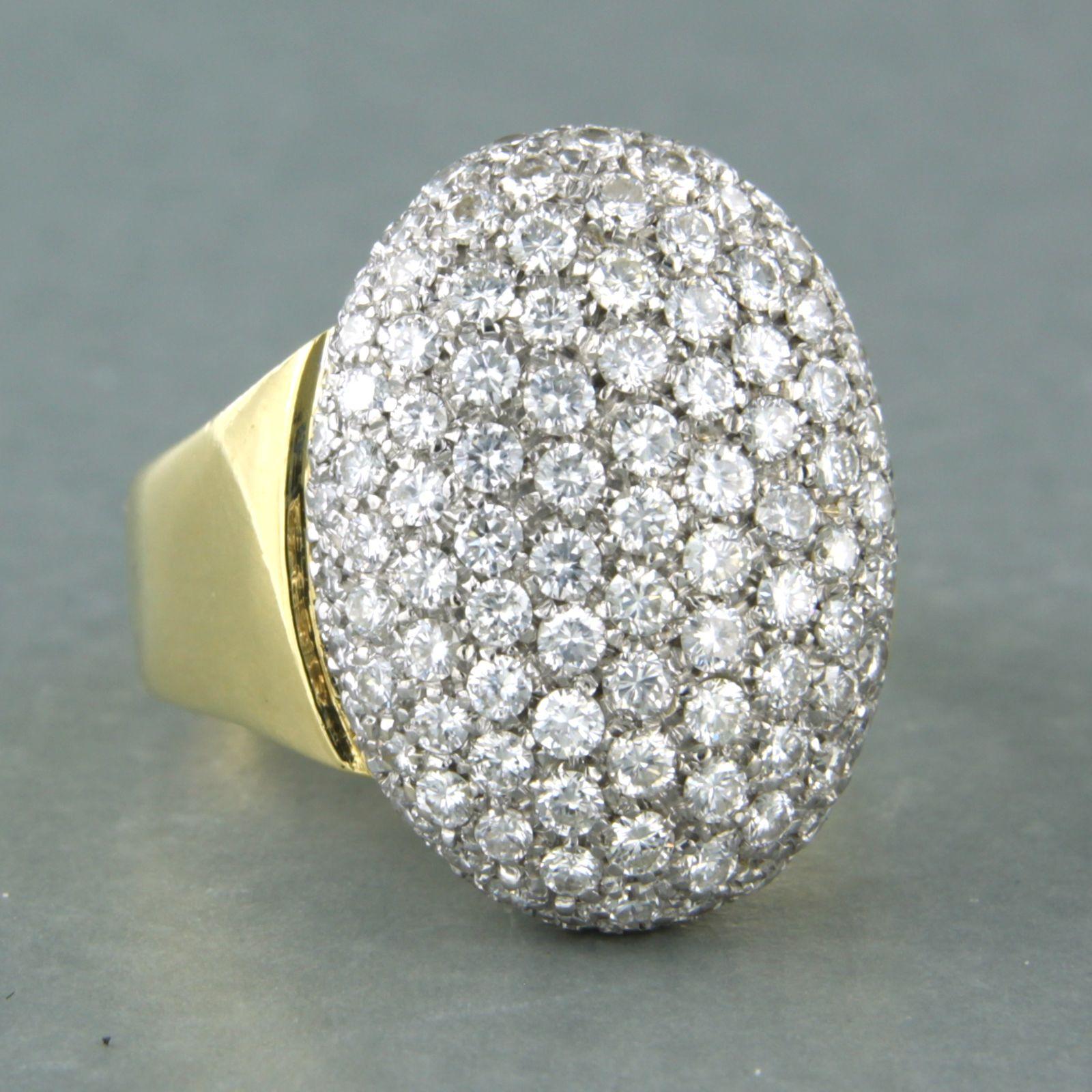 Women's Ring with brilliant cut diamonds up to 2.50ct 9.2 grams 18k bicolour gold For Sale
