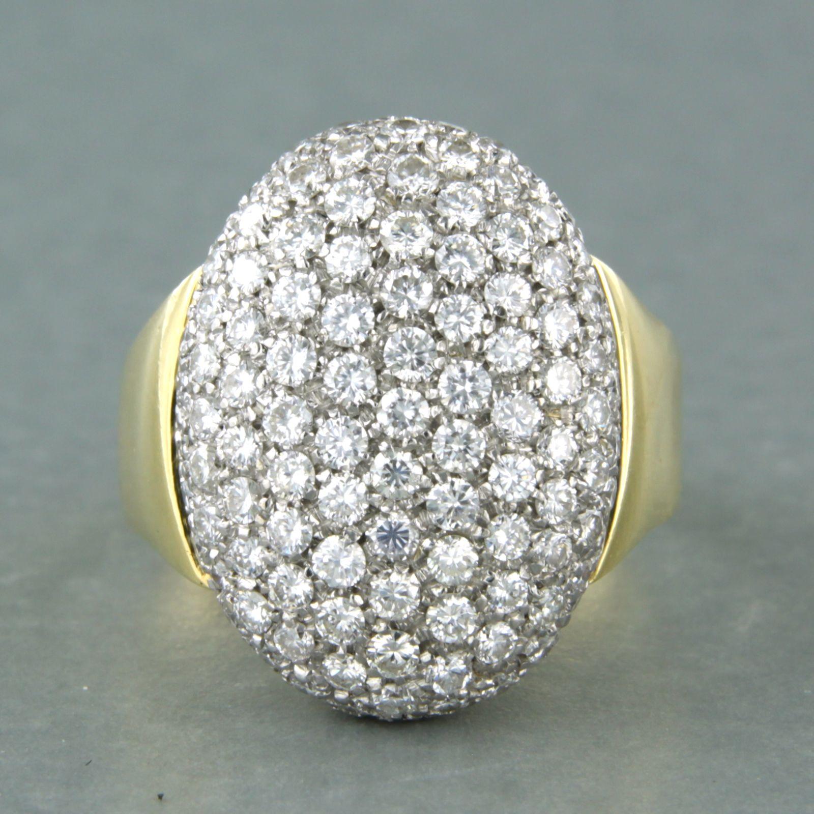 Ring with brilliant cut diamonds up to 2.50ct 9.2 grams 18k bicolour gold For Sale 1