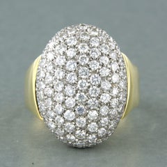 Bague avec diamants taille brillant jusqu'à 2,50 ct 9,2 grammes Or bicolore 18k