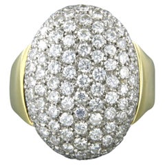 Anello con diamanti taglio brillante fino a 2,50ct 9,2 grammi di oro 18k bicolore