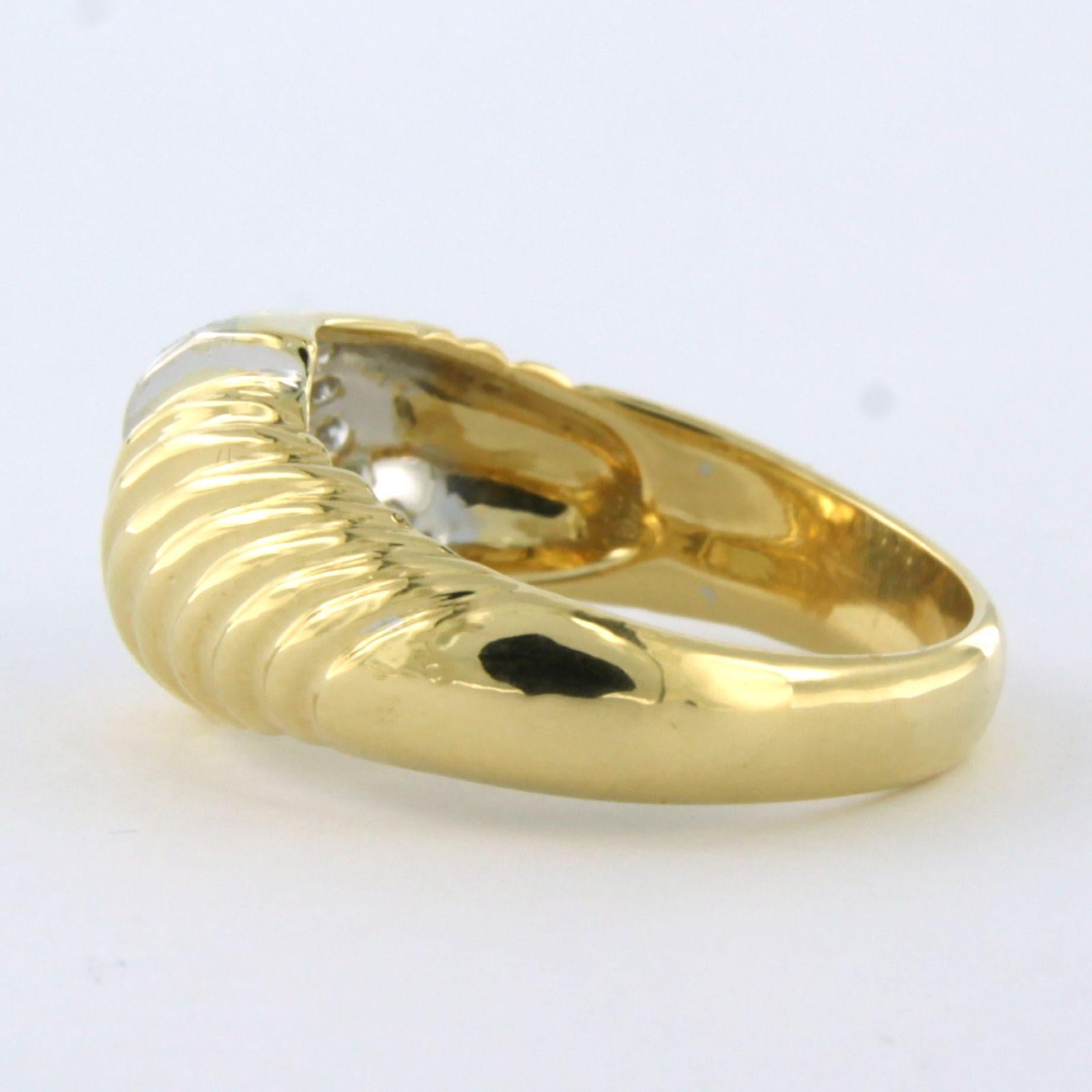 Ring mit Diamanten im Brillantschliff bis zu 0,35 Karat 18k Bicolour Gold - 5,6 Gramm Damen im Angebot