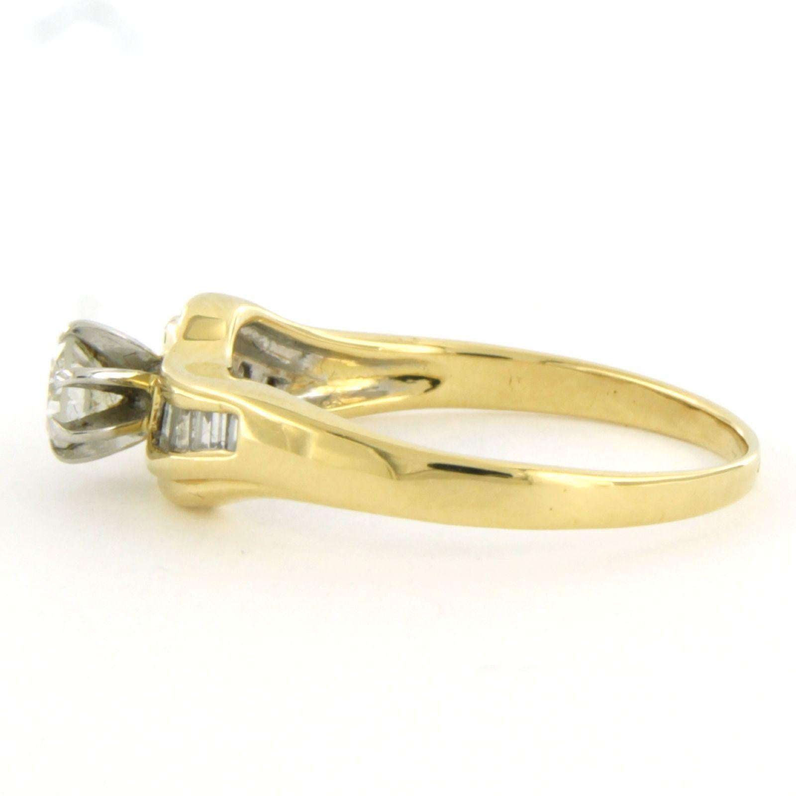 Ring with brilliant cut dna tapered cut diamonds up to 0.25ct 18k gold ...