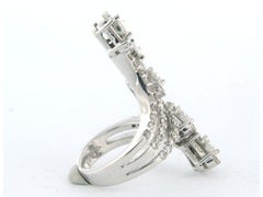 Ring with brilliant, triangle and baguette shaped diamonds up to 3.50ct 18k gold