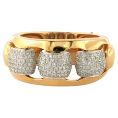 Bague avec diamants brillants jusqu'à 0,55ct Or bicolore 18k