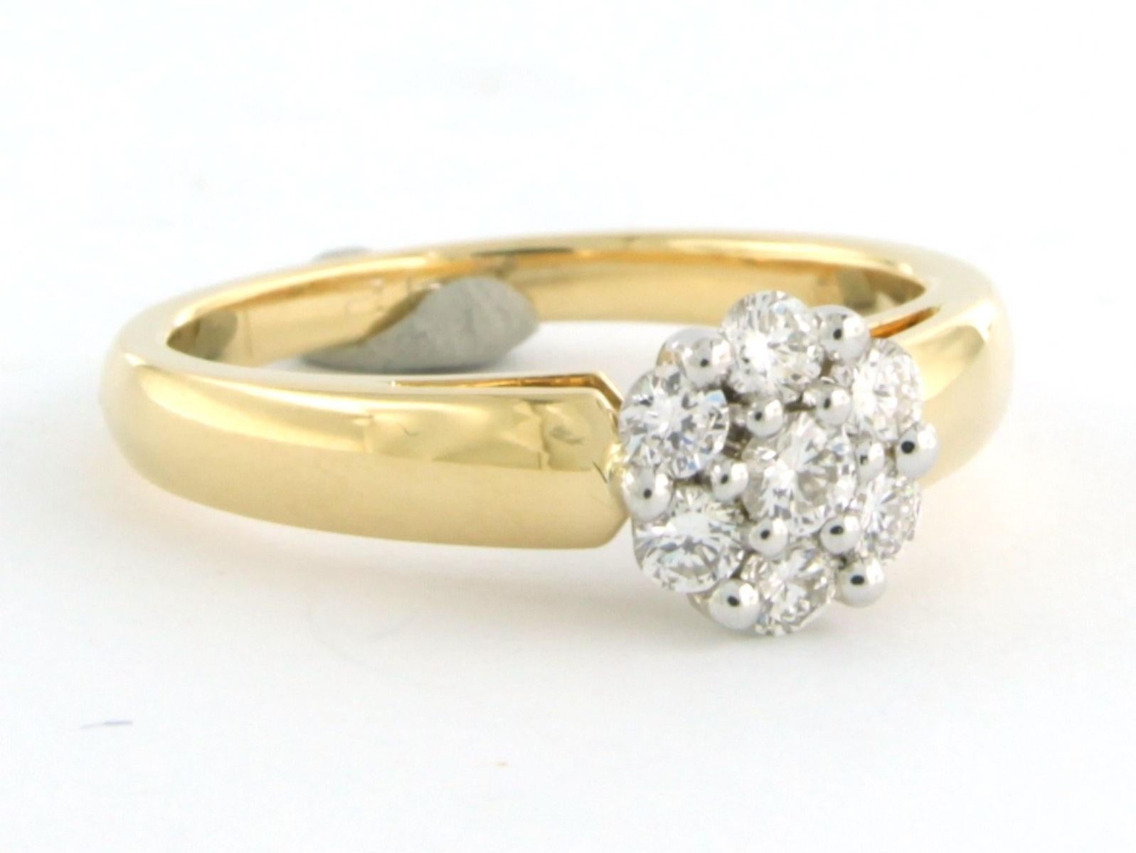 Ring with brilliat cut diamonds up to 0.49ct 18k gold 5.1 grams For Sale 1