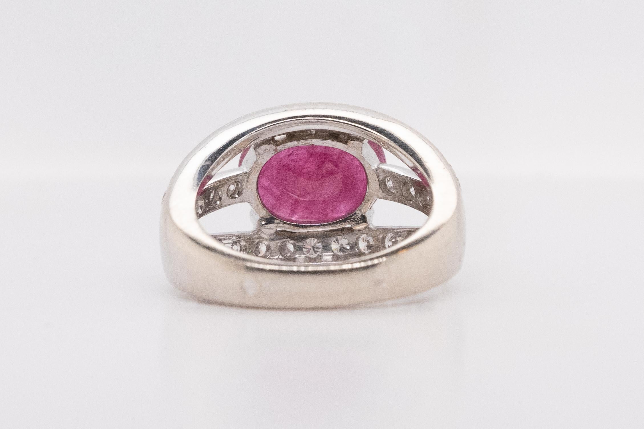 Women's Ring with Certified Ruby & Diamonds For Sale
