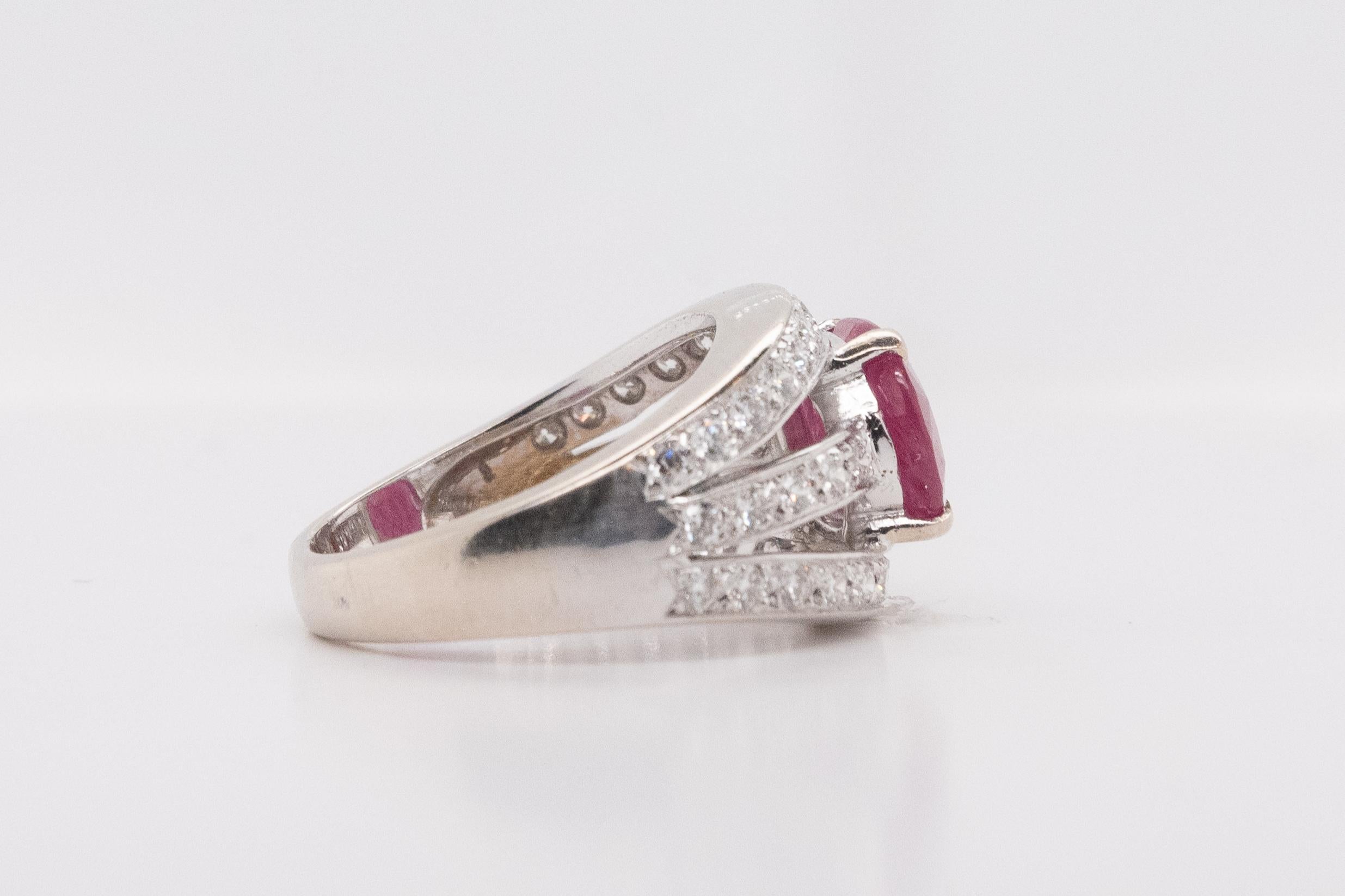 Ring with Certified Ruby & Diamonds For Sale 1