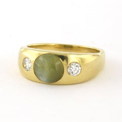 Anillo con crisoberilo y diamantes talla brillante de hasta 0,27 ct Oro de 18k 8,0 gramos