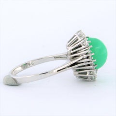 Anillo con crisoprasa y diamantes talla brillante de hasta 0,30 ct Oro de 14k 5,4 gramos