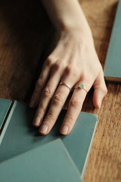 Ring with chrysoprase stone sterling silver size 7.5