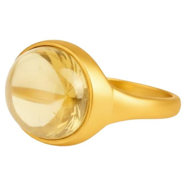 Ring with citrine cabochon