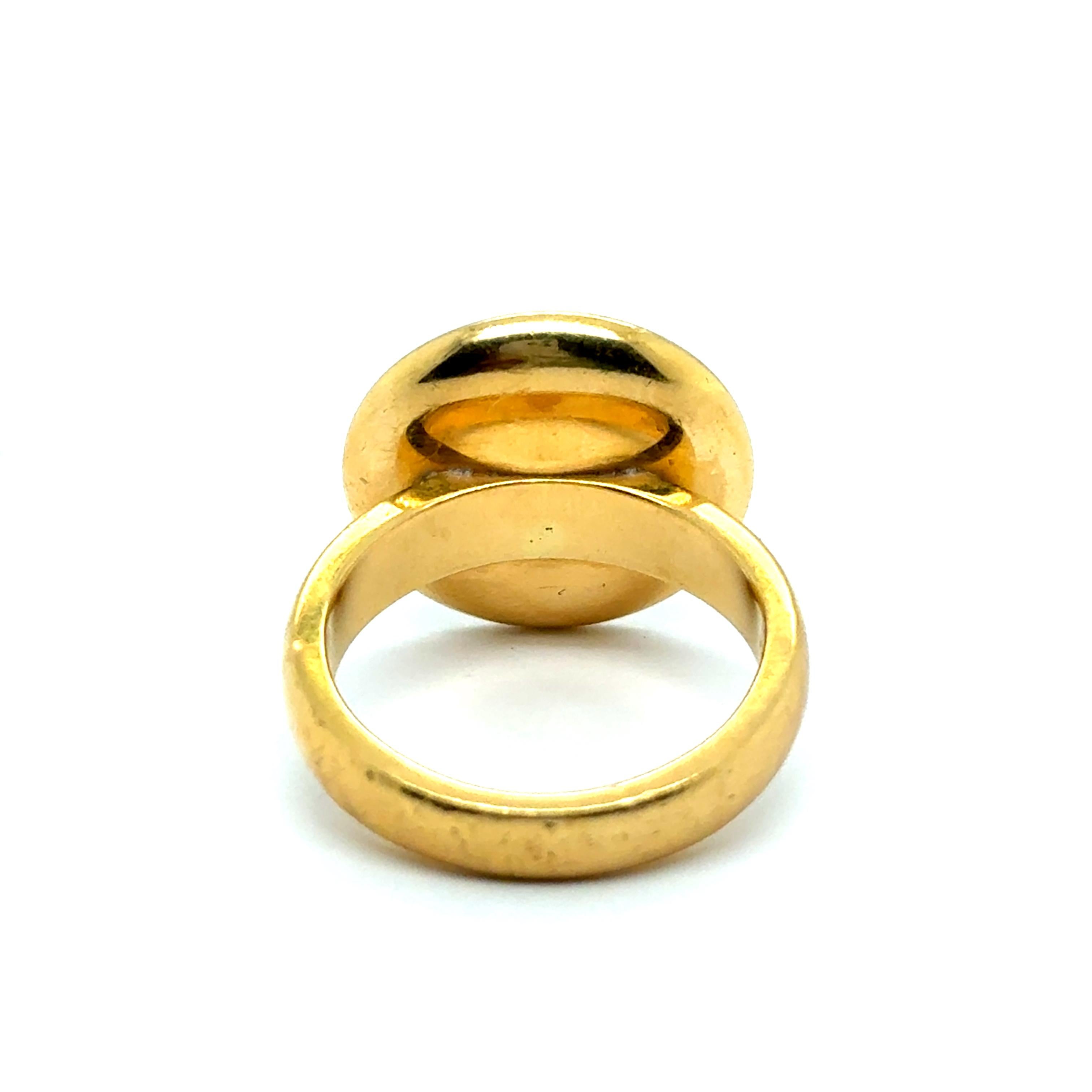 Ring with Citrine & Diamonds in 18 Karat Yellow Gold by Gübelin For Sale 4