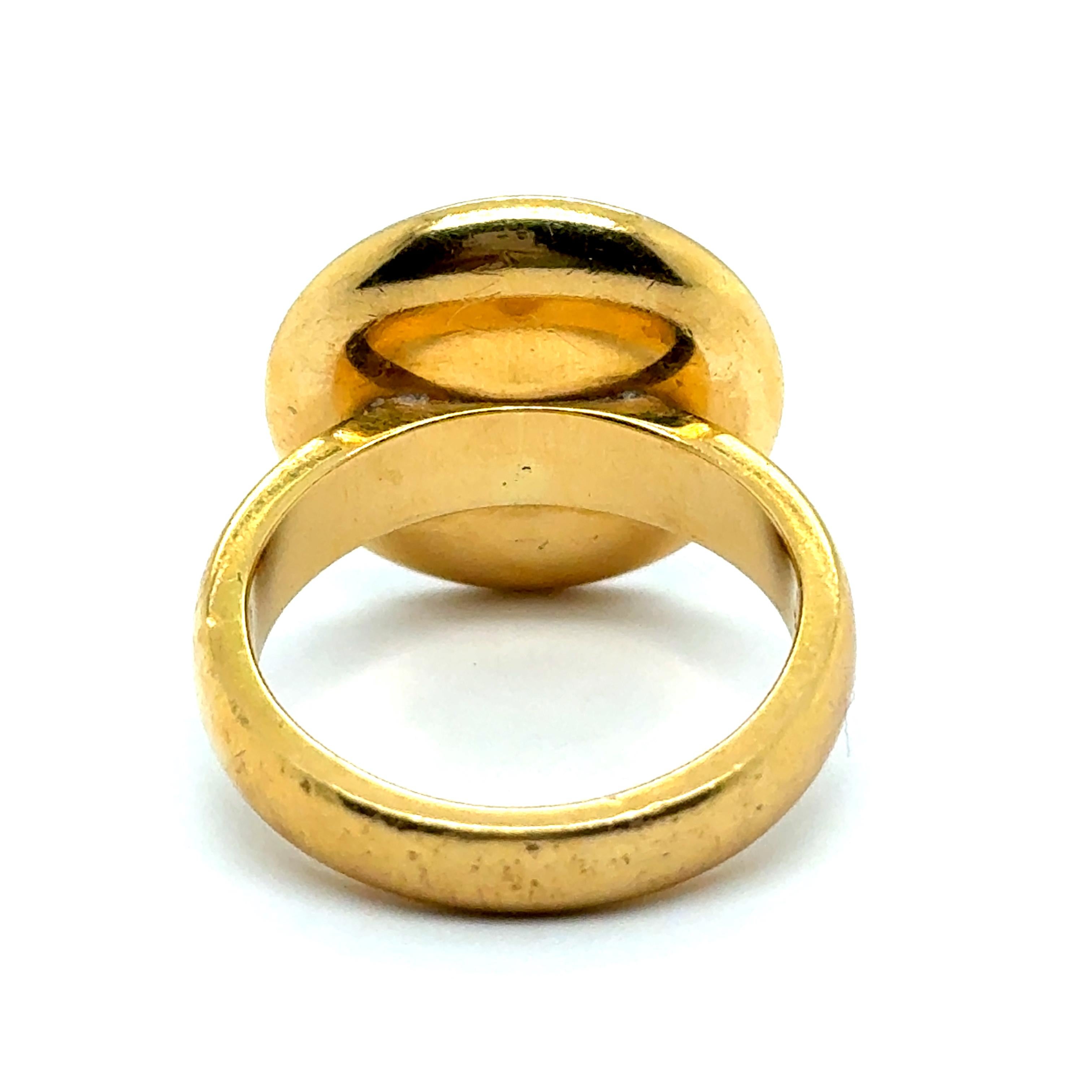 Ring with Citrine & Diamonds in 18 Karat Yellow Gold by Gübelin For Sale 6