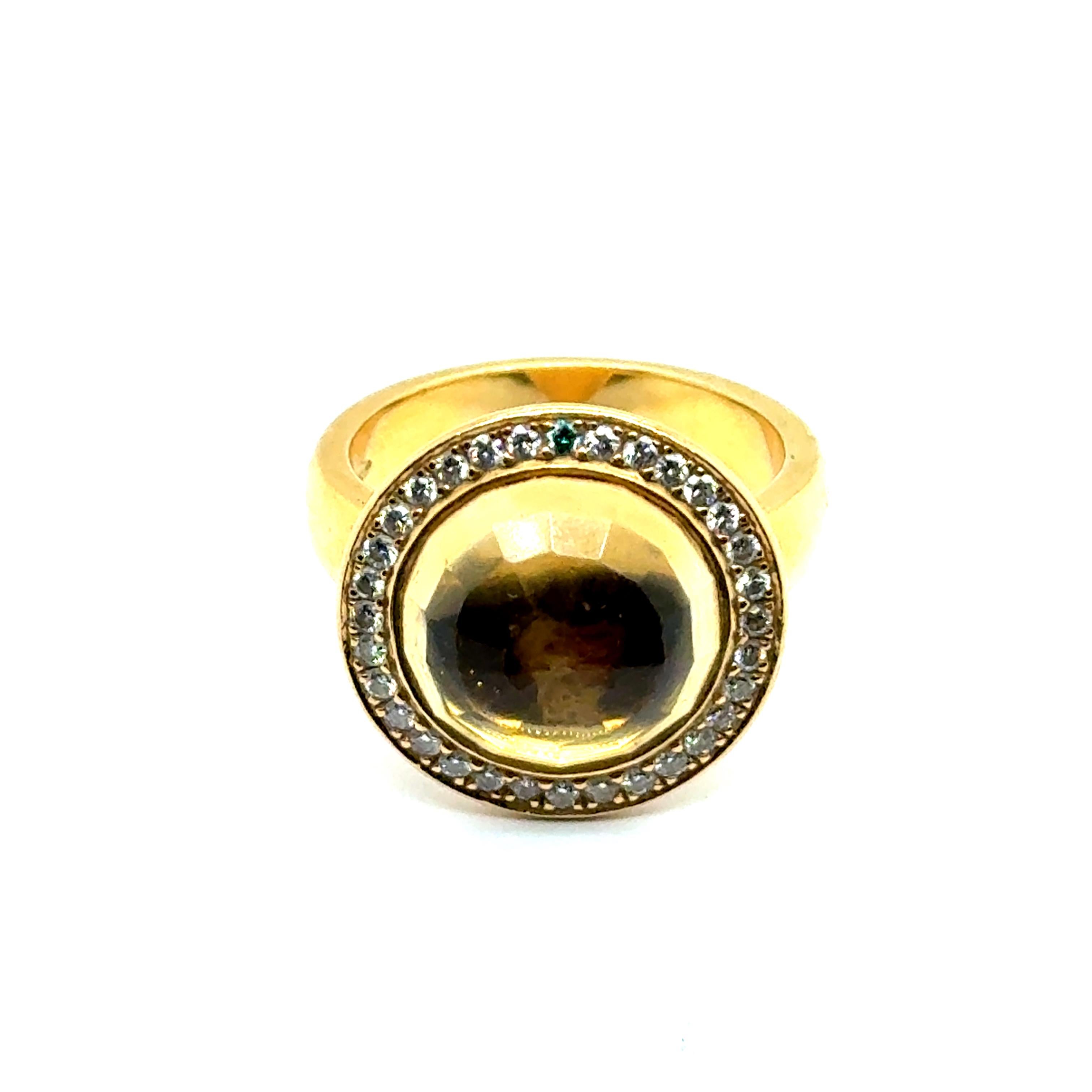 Ring with Citrine & Diamonds in 18 Karat Yellow Gold by Gübelin For Sale 7