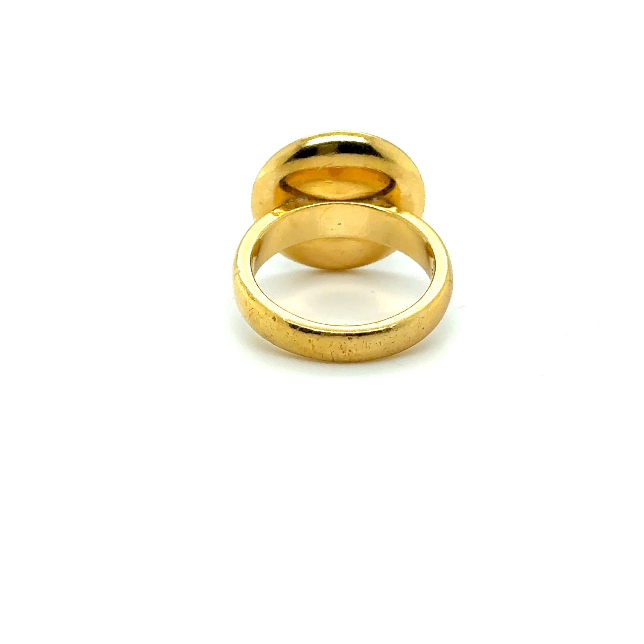 Ring with Citrine & Diamonds in 18 Karat Yellow Gold by Gübelin For Sale 11