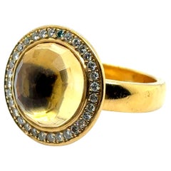 Anillo con citrino y diamantes en oro amarillo de 18 quilates de Gübelin