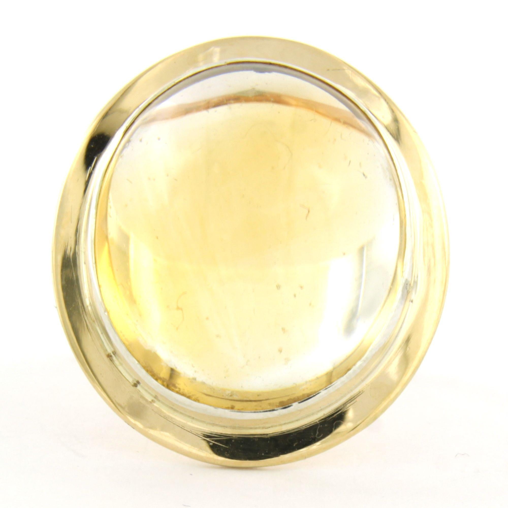 Ring with citrine up to 26.00ct 13.0 grams 14k pink gold and silver For Sale 1