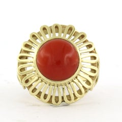 Ring with Coral 14k gold