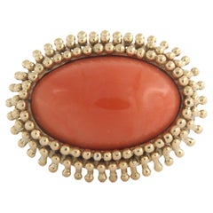 Ring with coral 18k yellow gold