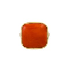 Ring with Coral Cabochon