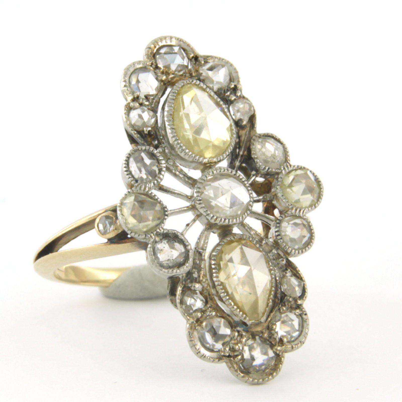 Art Nouveau Ring with diamond 14k gold with platinum For Sale