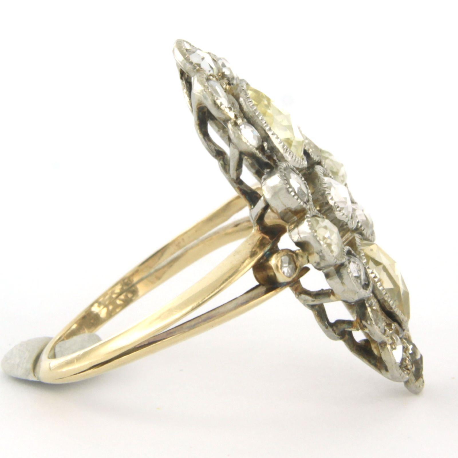 Women's Ring with diamond 14k gold with platinum For Sale