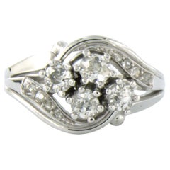 Antique Ring with diamond 14k white gold