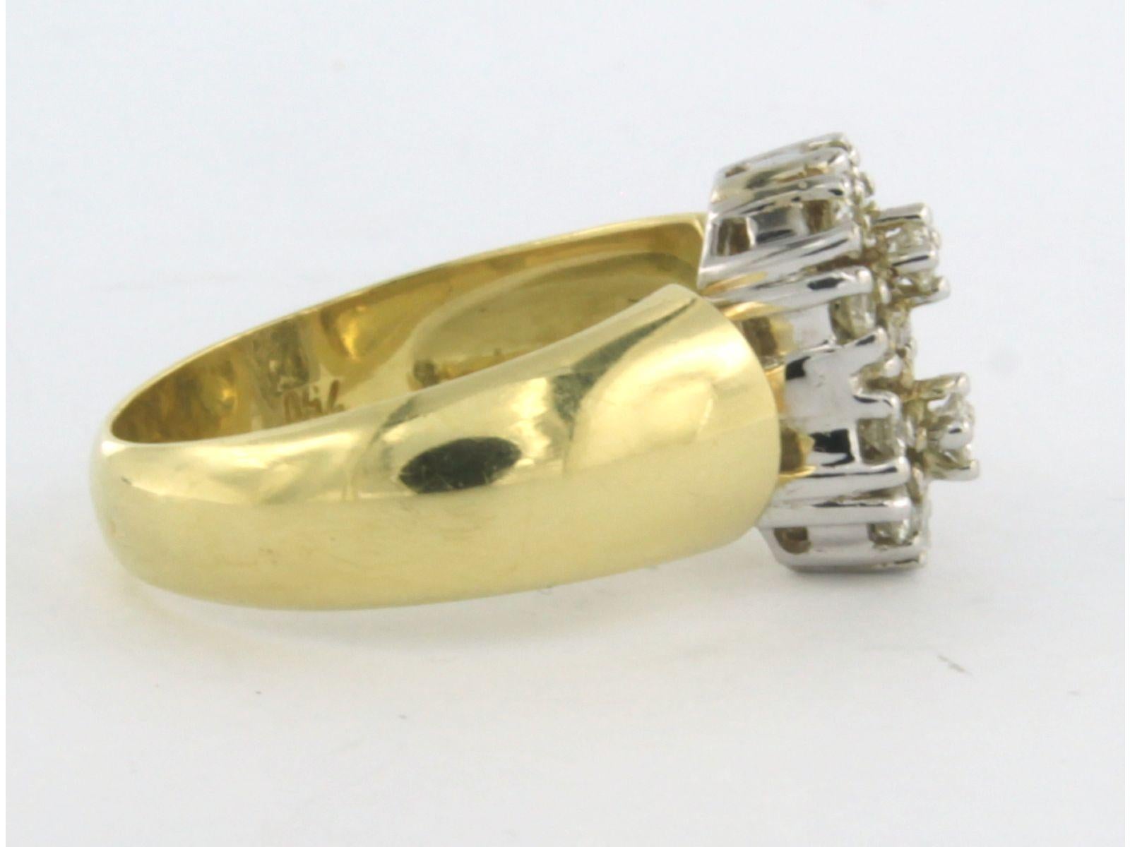 Modern Ring with diamond 18k bicolour gold