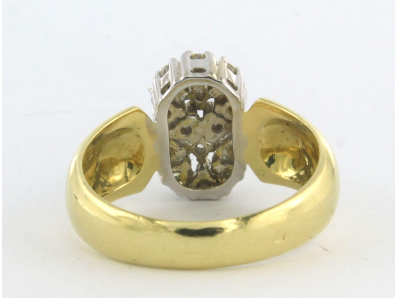 Brilliant Cut Ring with diamond 18k bicolour gold
