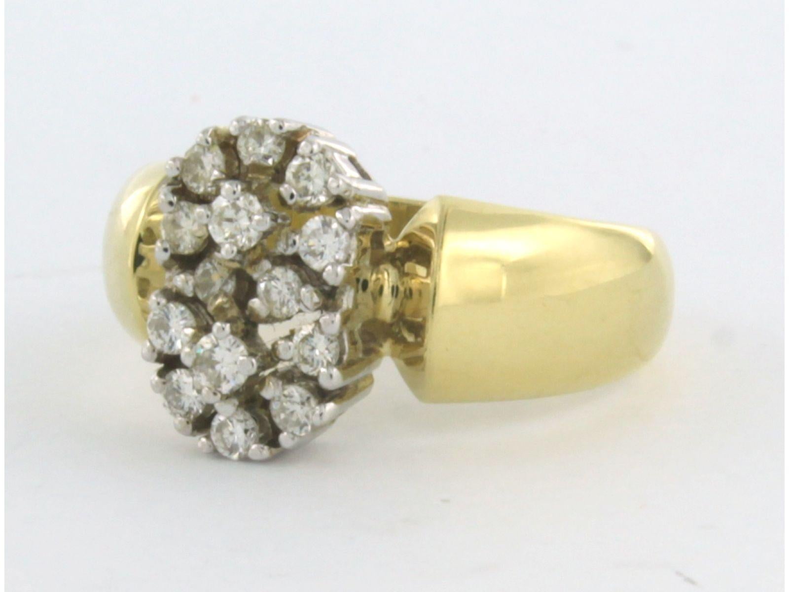 Women's Ring with diamond 18k bicolour gold
